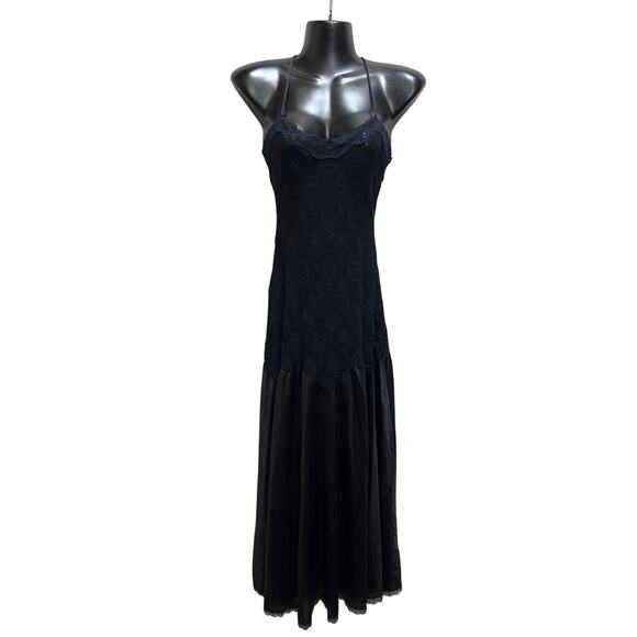 VTG Janelle Of California Romantic Slip Dress SP Lingerie Lace Satiny Coquette - Picture 1 of 7